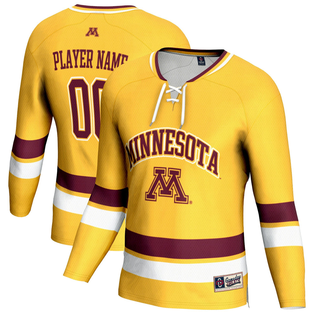 Minnesota Golden Gophers NIL Pick-A-Player Hockey Lightweight Jersey - Gold product image 1, provided for visual reference