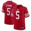 San Francisco 49ers Mike Evans Scarlet Game Jersey product image 1, provided for visual reference and product detail review
