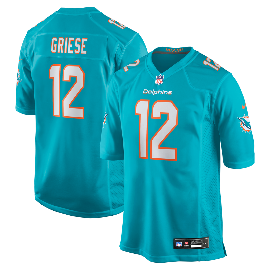 Miami Dolphins Bob Griese Aqua Game Retired Player Jersey product image 1, provided for visual reference and product detail