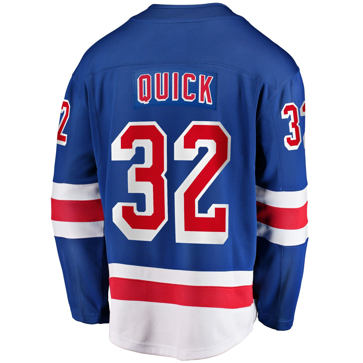 New York Rangers Jonathan Quick Blue Home Breakaway Jersey product image 4, provided for visual reference and product detail