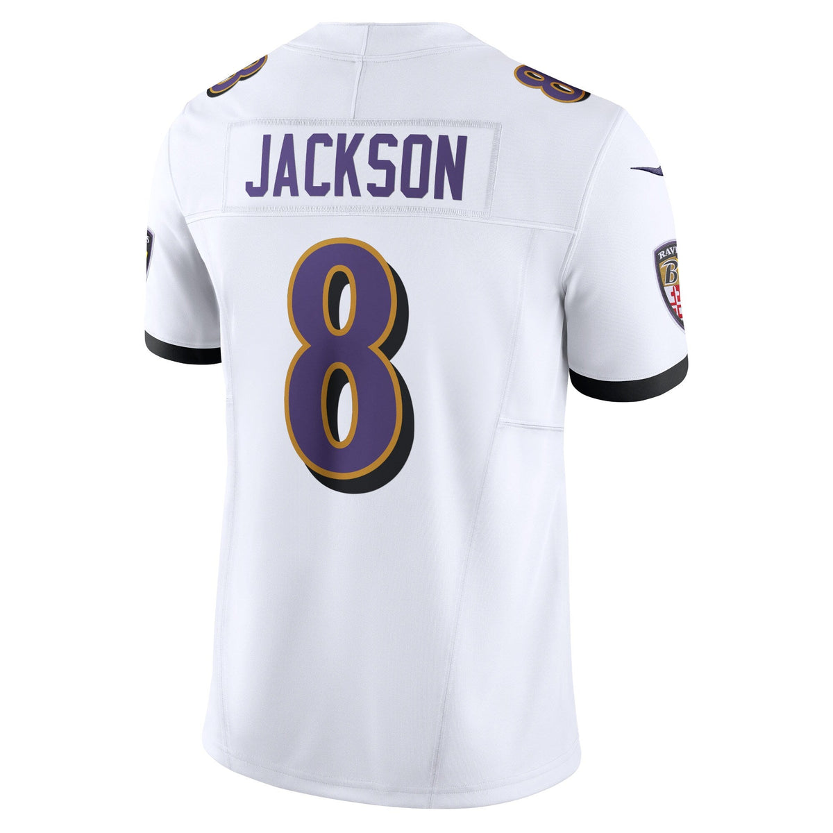 Baltimore Ravens Lamar Jackson White Vapor F.U.S.E. Limited Jersey product image 4, provided for visual reference and