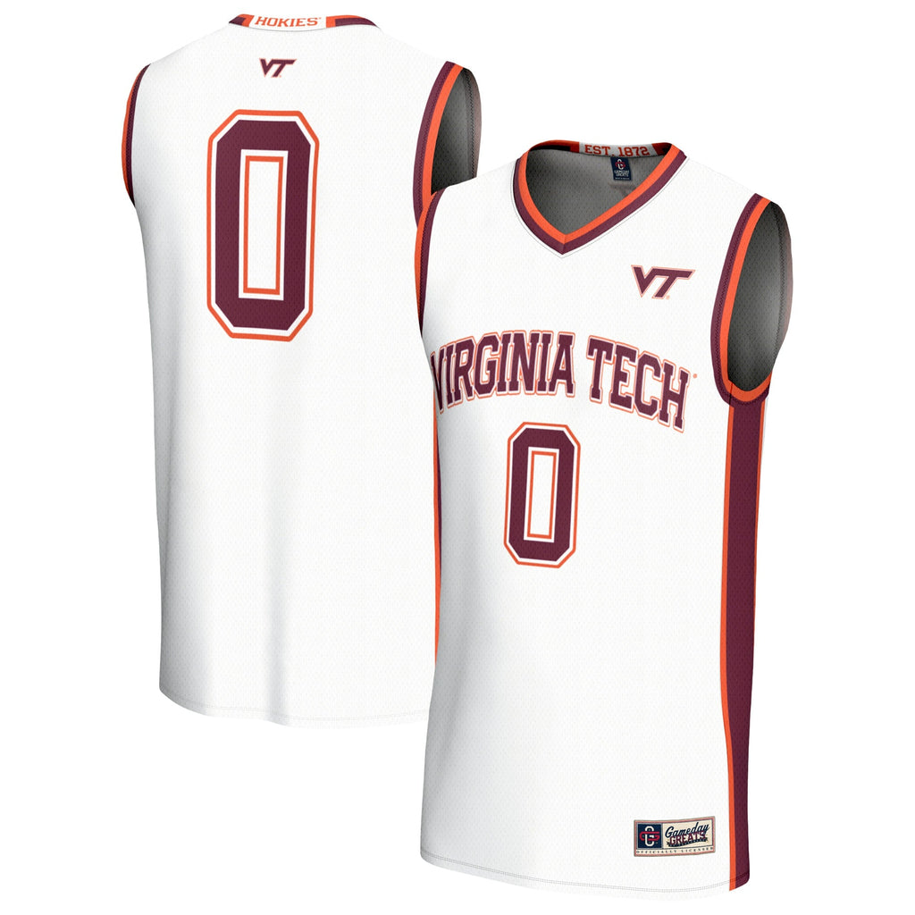 #0Virginia Tech Hokies Lightweight Collegiate Basketball Fashion Jersey - White product image 2, provided for visual