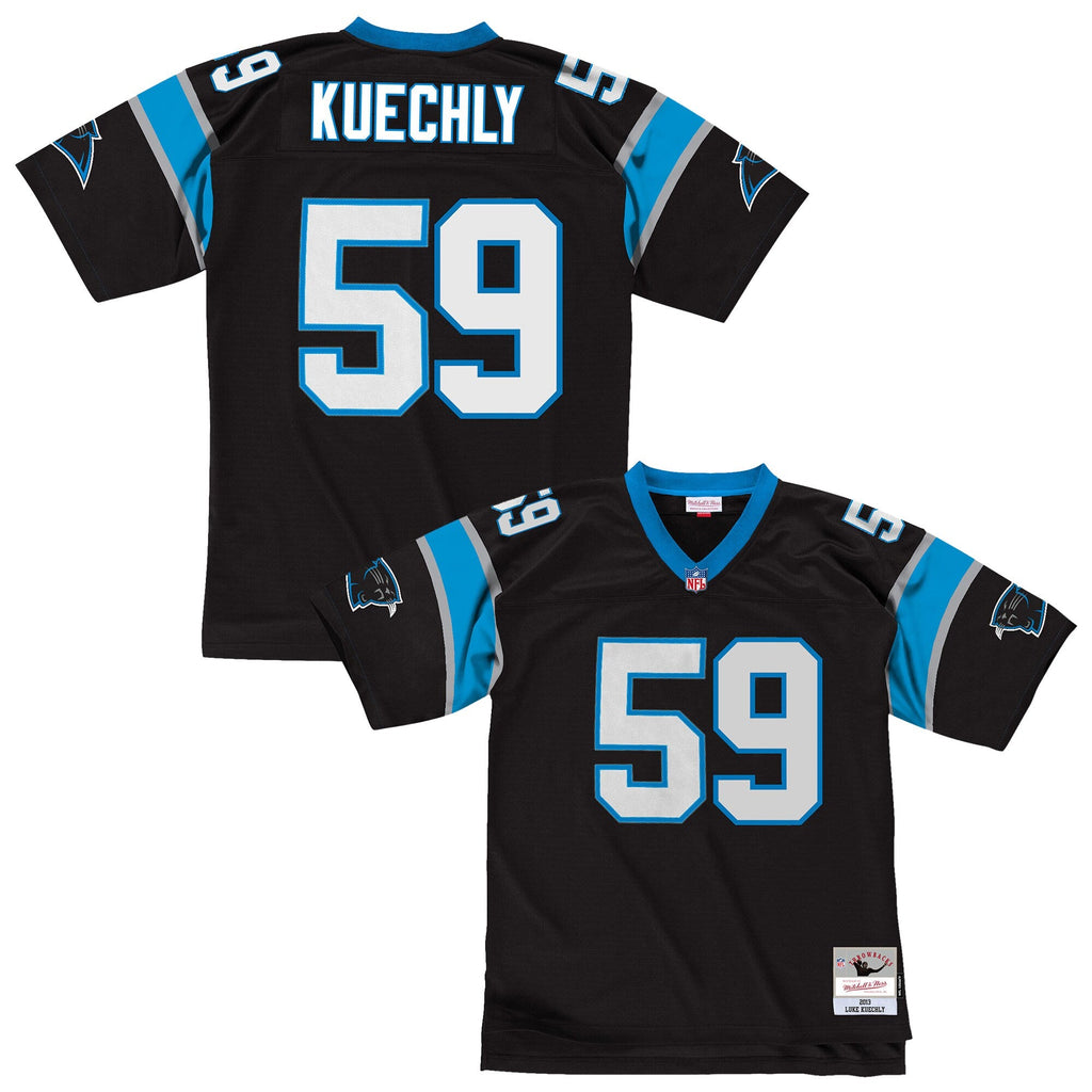Carolina Panthers Luke Kuechly Black 2013 Legacy Throwback Replica Jersey product image 1, provided for visual reference and