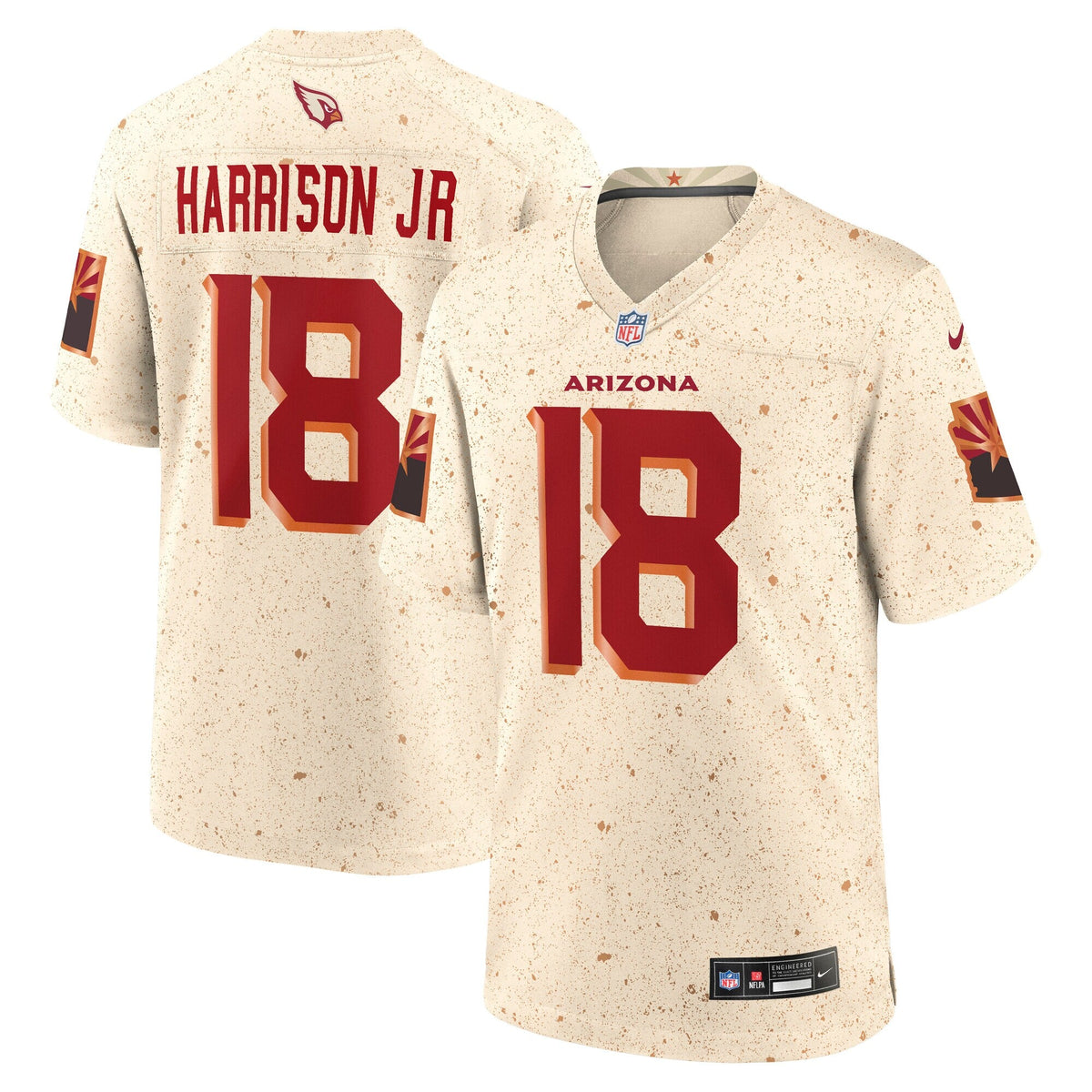 Arizona Cardinals Marvin Harrison Jr. Natural 2025 Rivalries Collection Game Jersey product image 2, provided for visual
