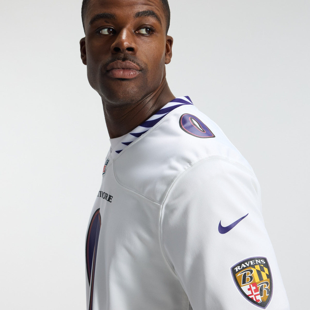 Baltimore Ravens Roquan Smith White Game Jersey product image 11, provided for visual reference and product detail review
