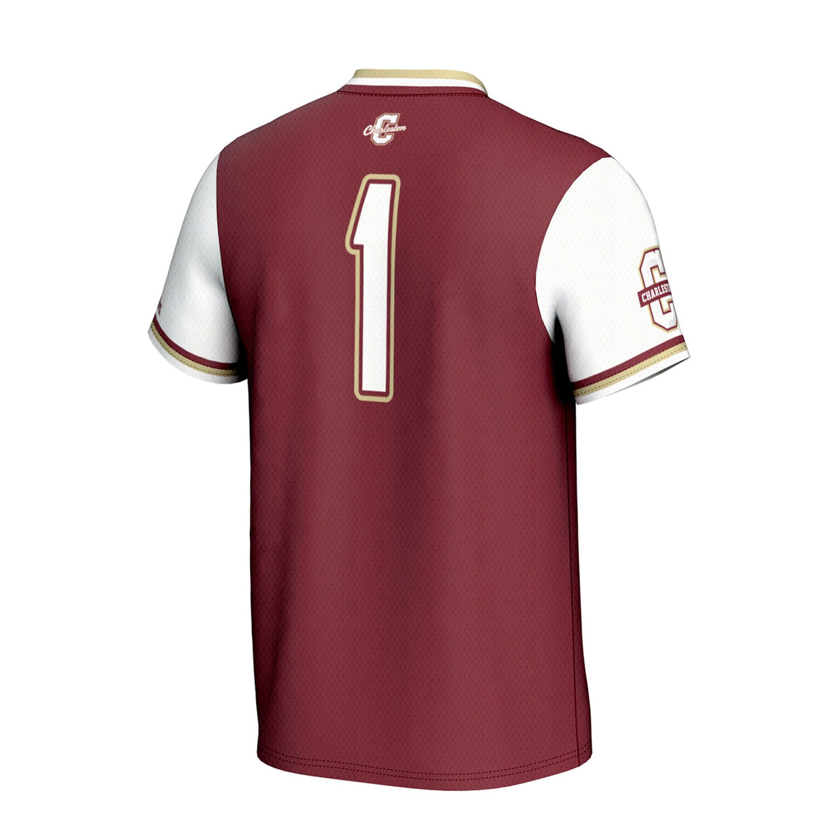 Charleston Cougars Lightweight Collegiate Softball Fashion Jersey - Maroon product image 4, provided for visual reference