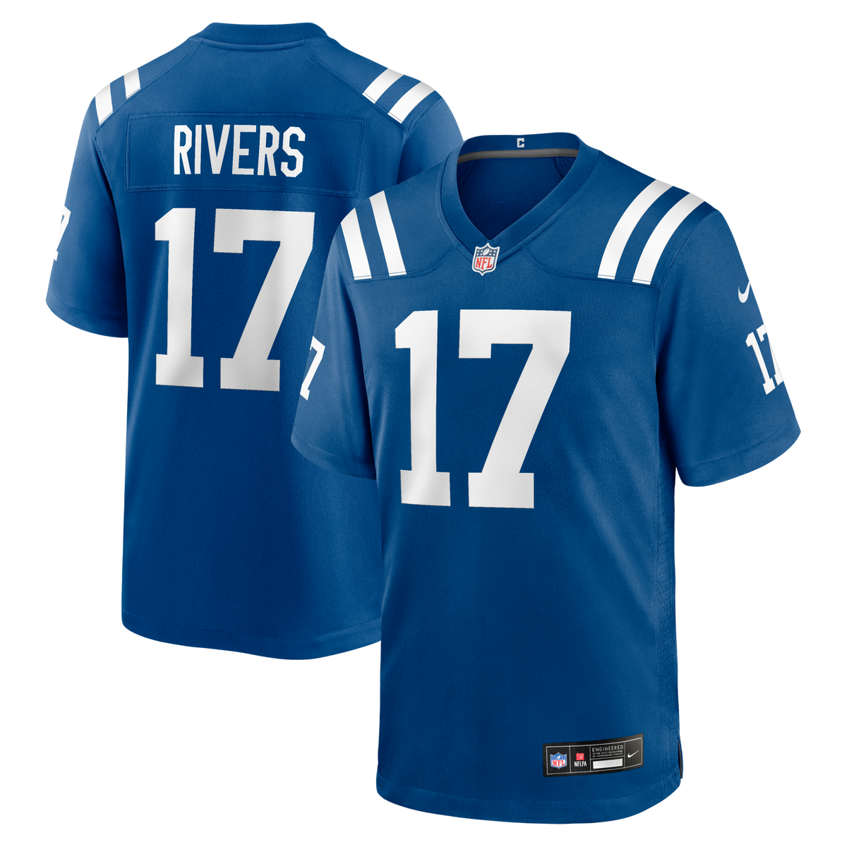 Indianapolis Colts Philip Rivers Royal Game Jersey product image 1, provided for visual reference and product detail review
