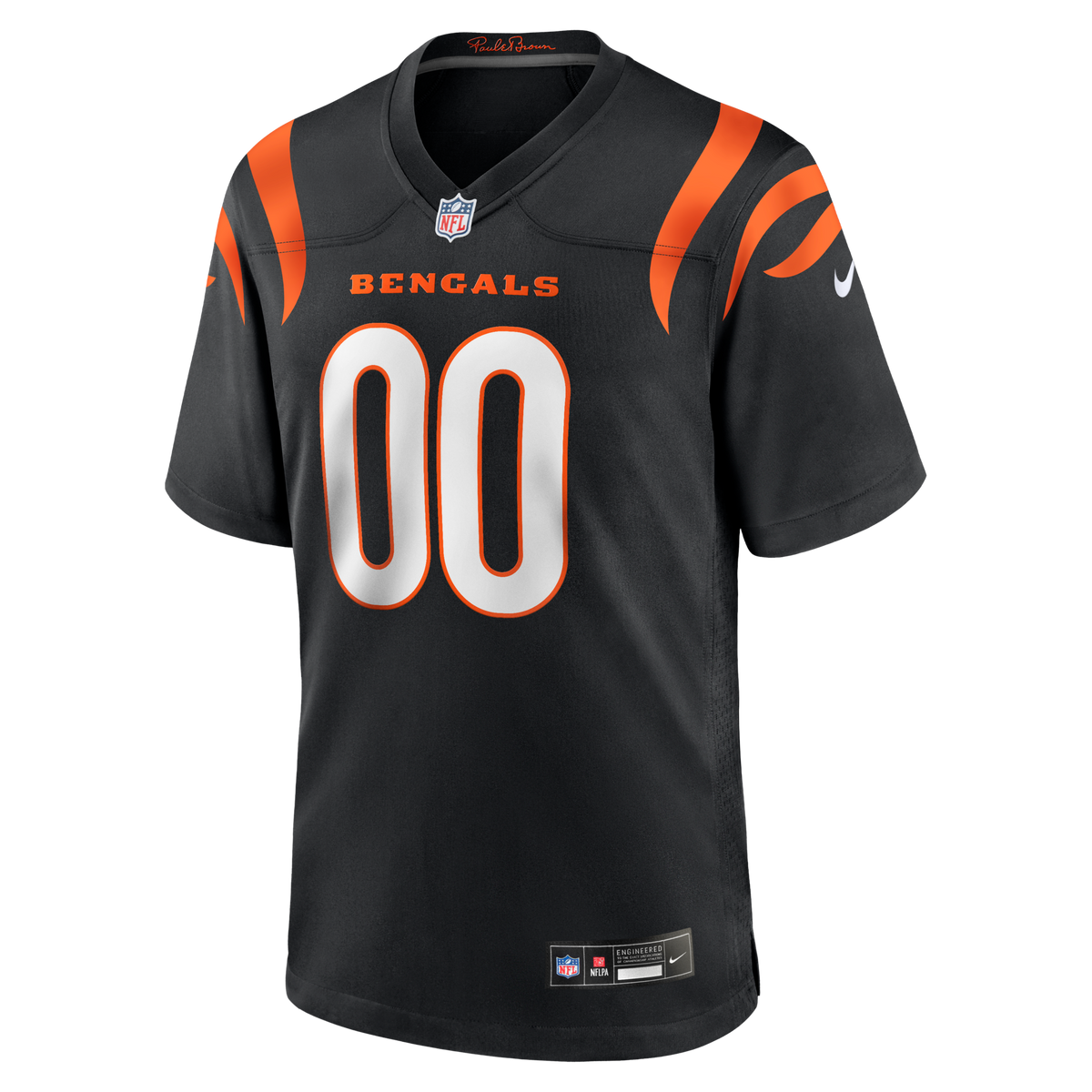 Cincinnati Bengals Black Game Custom Jersey product image 3, provided for visual reference and product detail review