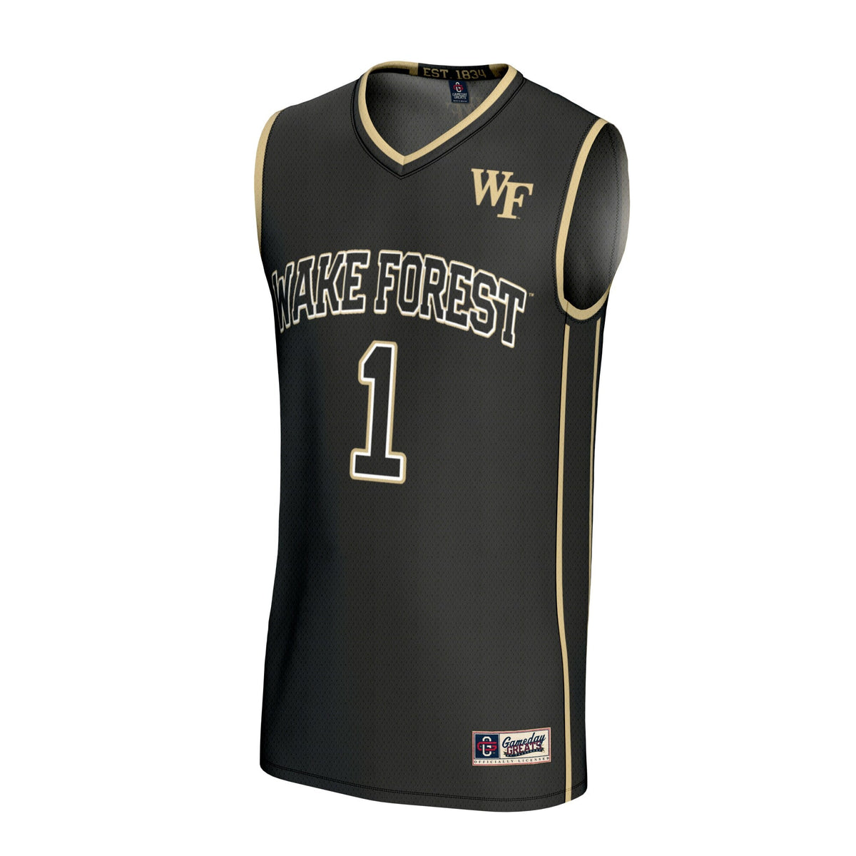 #1 Wake Forest Demon Deacons Lightweight Basketball Fashion Jersey - Black product image 3, provided for visual reference