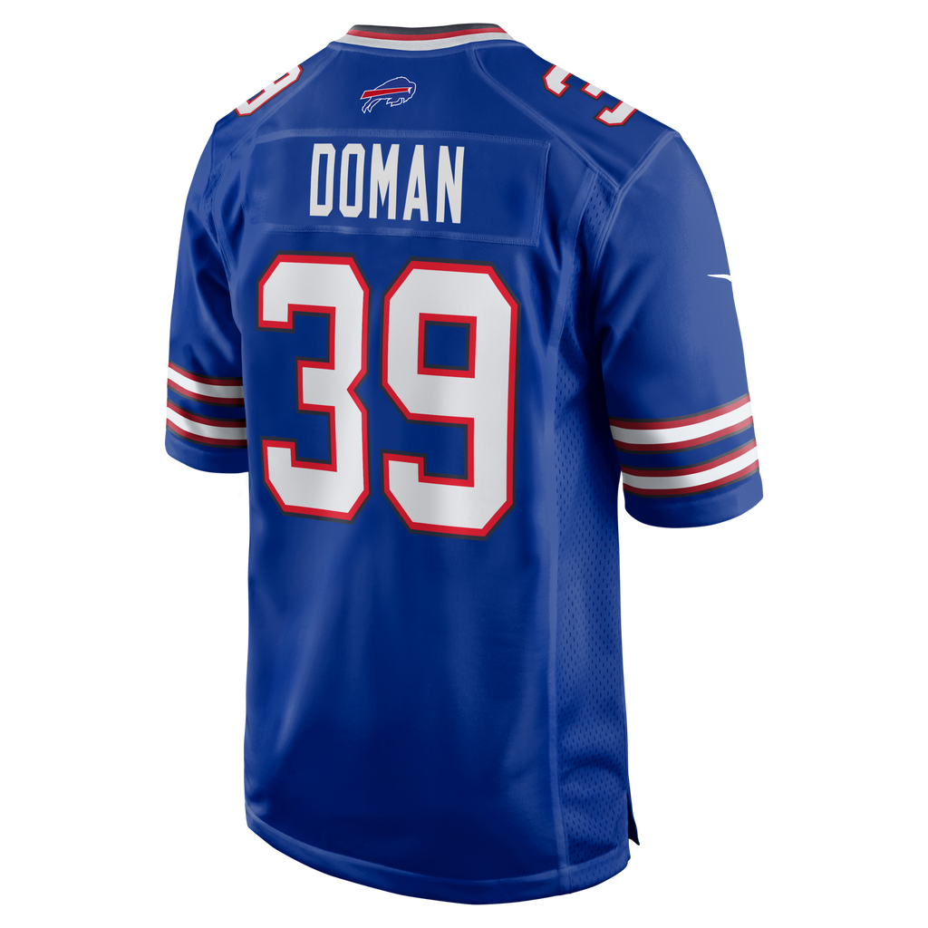 Buffalo Bills Tommy Doman Royal Team Game Jersey product image 3, provided for visual reference and product detail review