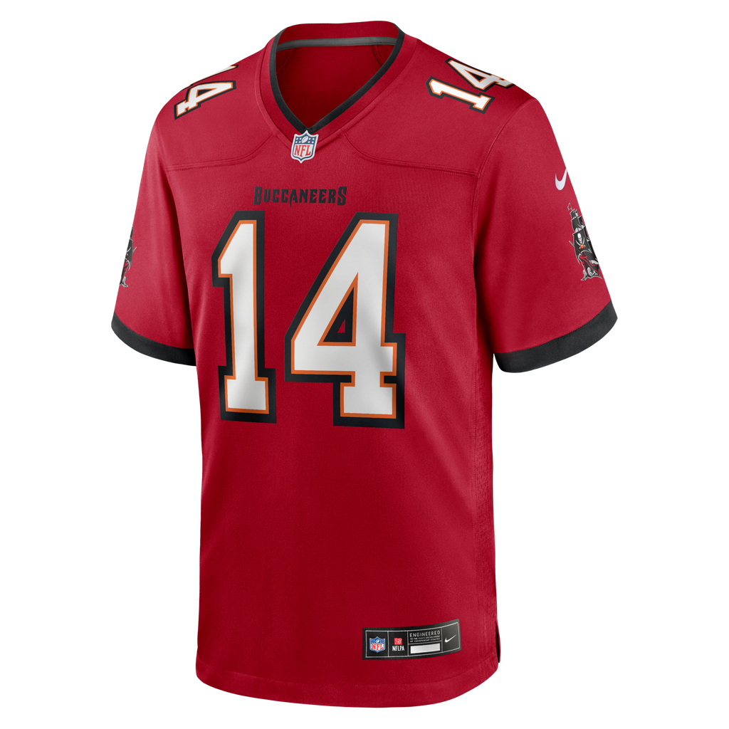 Tampa Bay Buccaneers Brad Johnson Red Game Retired Player Jersey product image 2, provided for visual reference and product