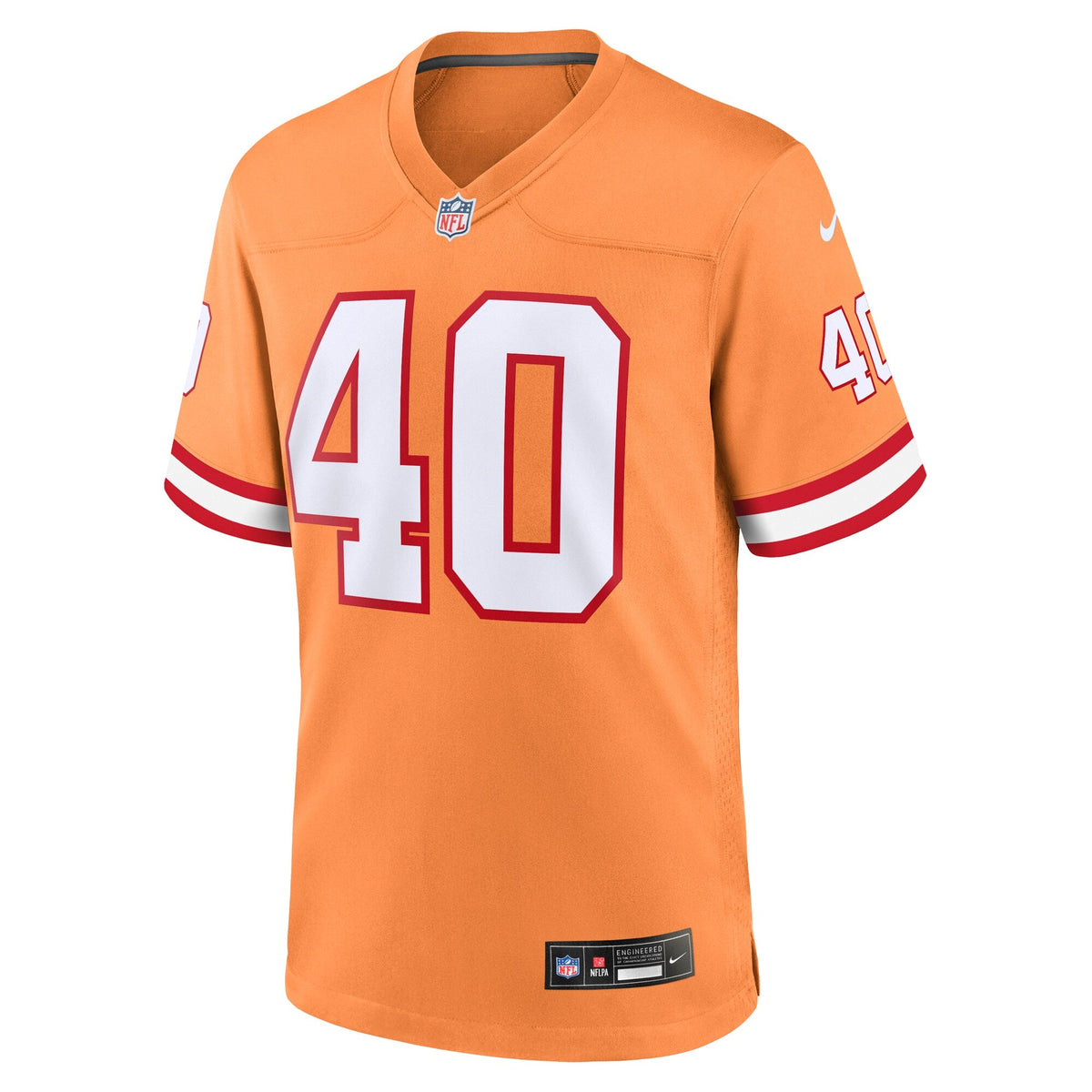 Tampa Bay Buccaneers Mike Alstott Orange Throwback Game Jersey product image 3, provided for visual reference and product