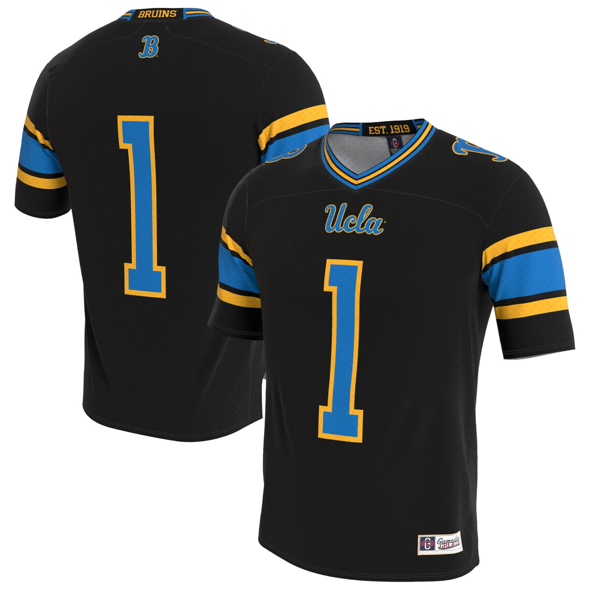 UCLA Bruins Lightweight Collegiate Football Blackout Fashion Jersey product image 1, provided for visual reference and