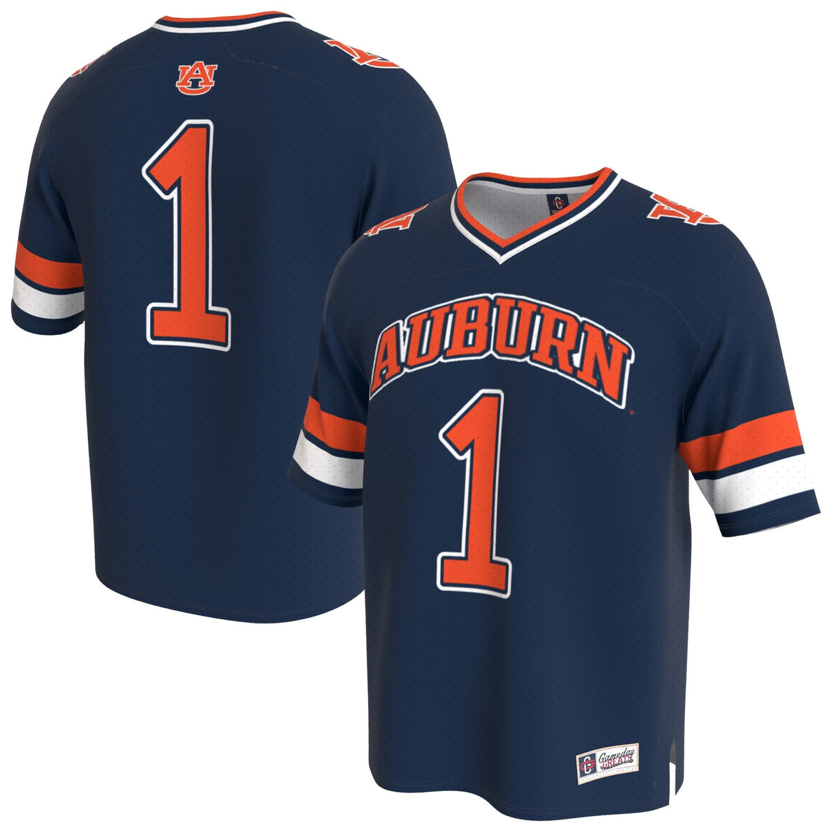 Auburn Tigers Lightweight Collegiate Football Fashion Jersey - Navy product image 2, provided for visual reference and