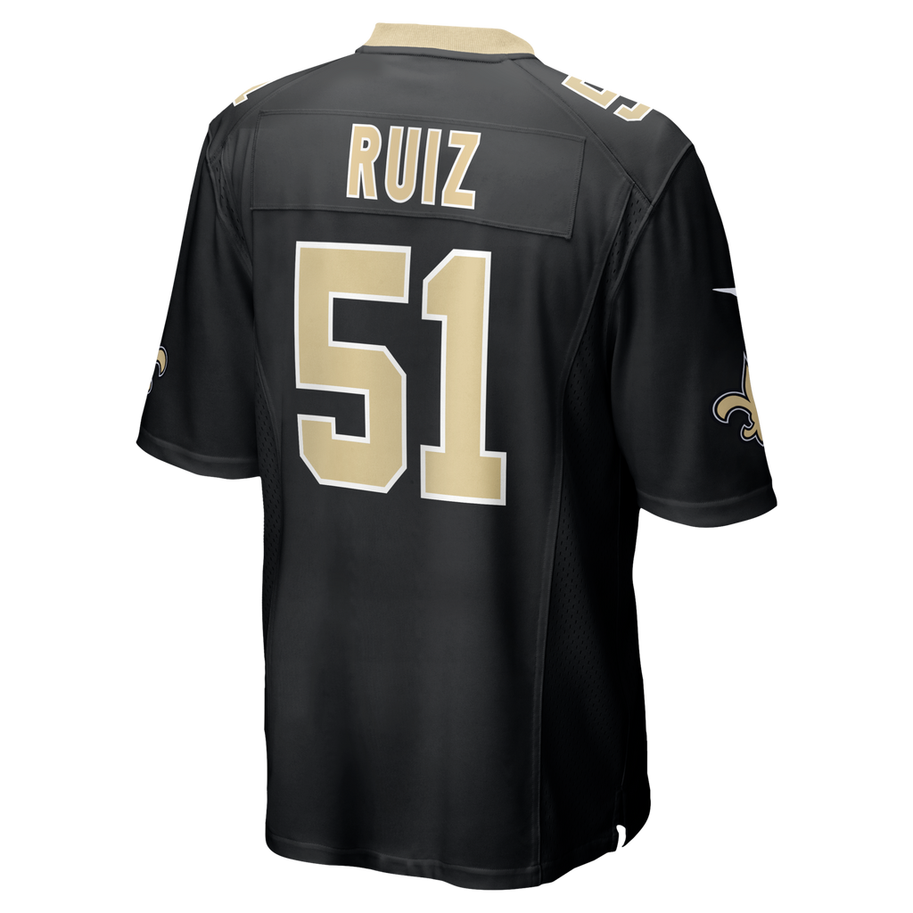 New Orleans Saints Cesar Ruiz Black Player Game Jersey product image 3, provided for visual reference and product detail