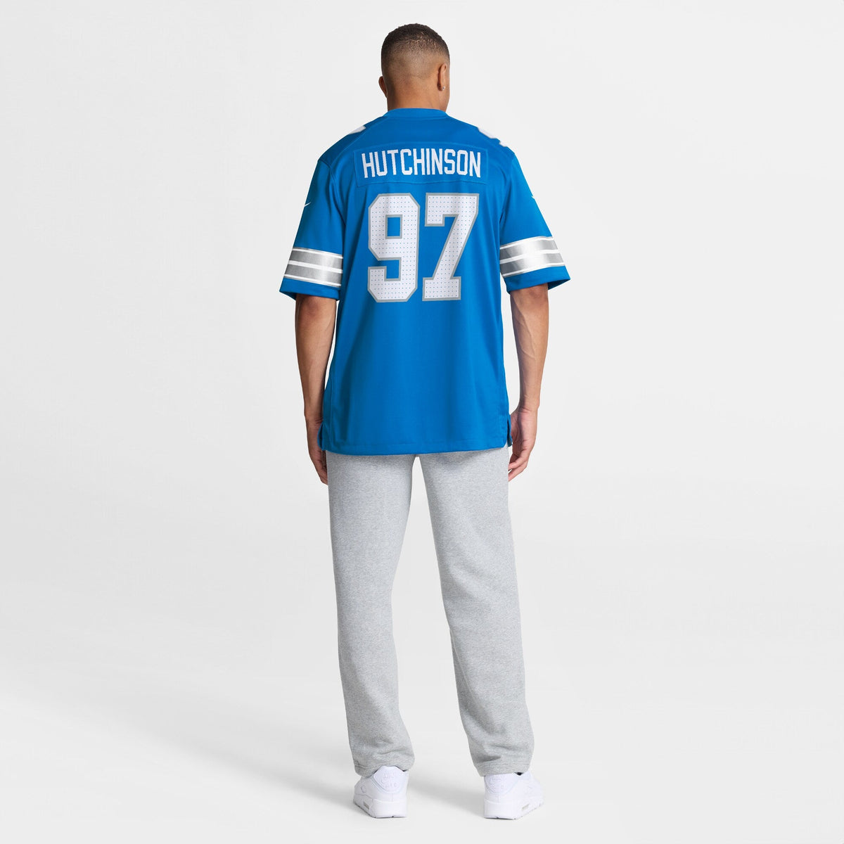 Detroit Lions Aidan Hutchinson Blue Game Jersey product image 9, provided for visual reference and product detail review
