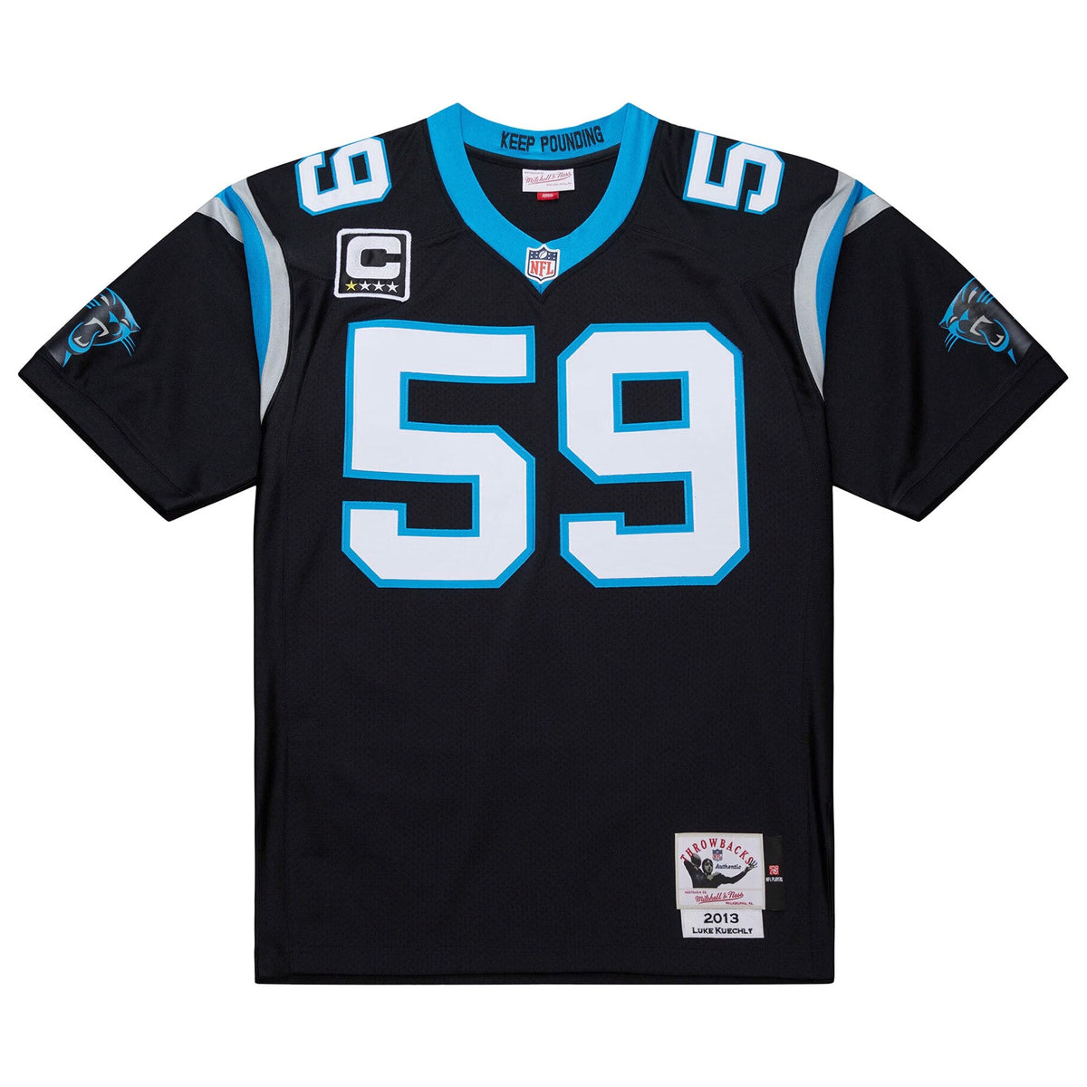 Carolina Panthers Luke Kuechly Black 2013 Authentic Throwback Retired Player Jersey product image 1, provided for visual