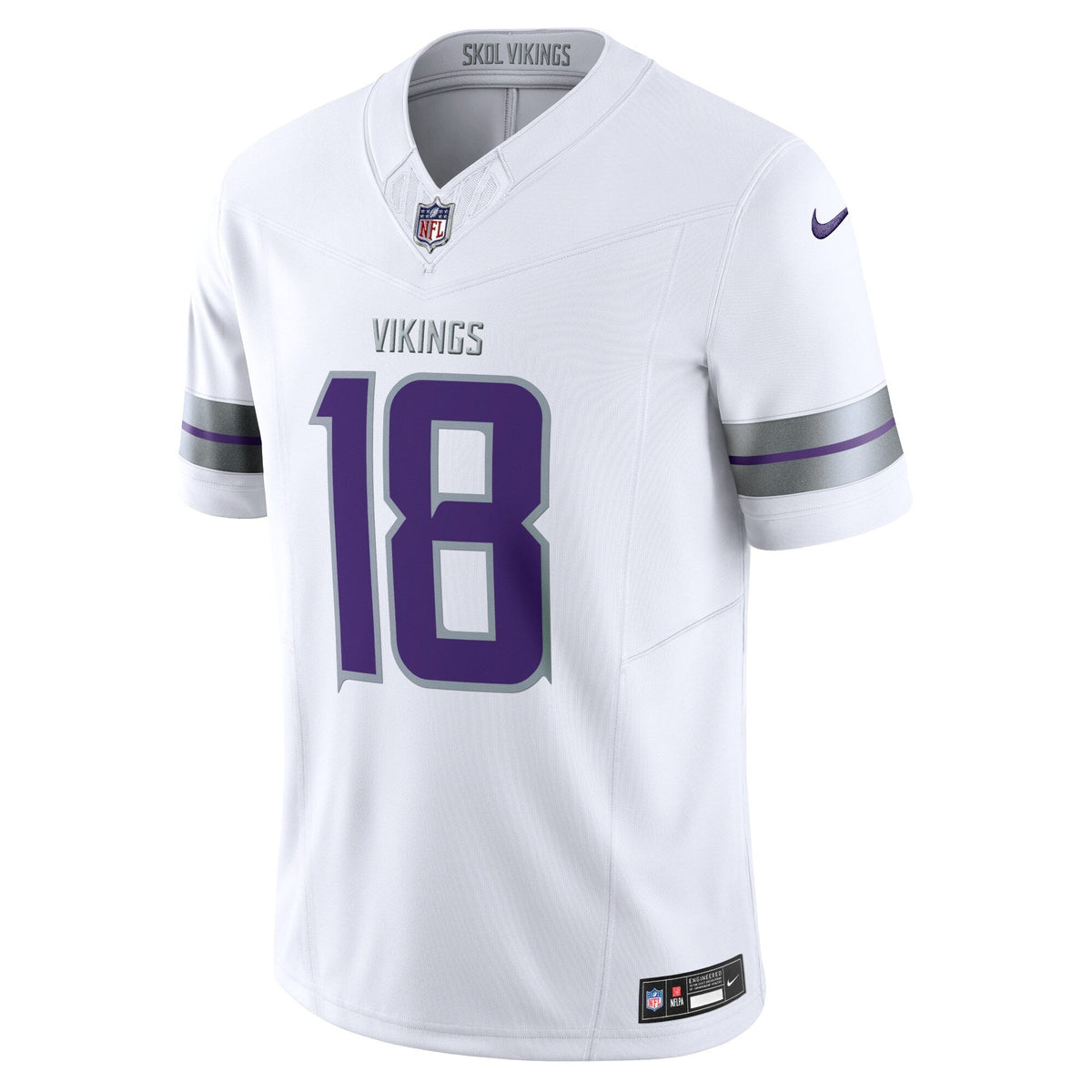 Minnesota Vikings Justin Jefferson White Alternate Vapor F.U.S.E. Limited Jersey product image 2, provided for visual