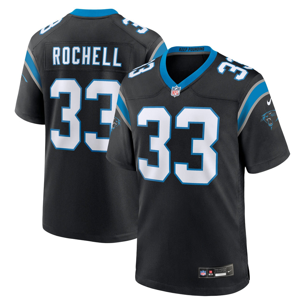 Carolina Panthers Robert Rochell Black Team Game Jersey product image 2, provided for visual reference and product detail