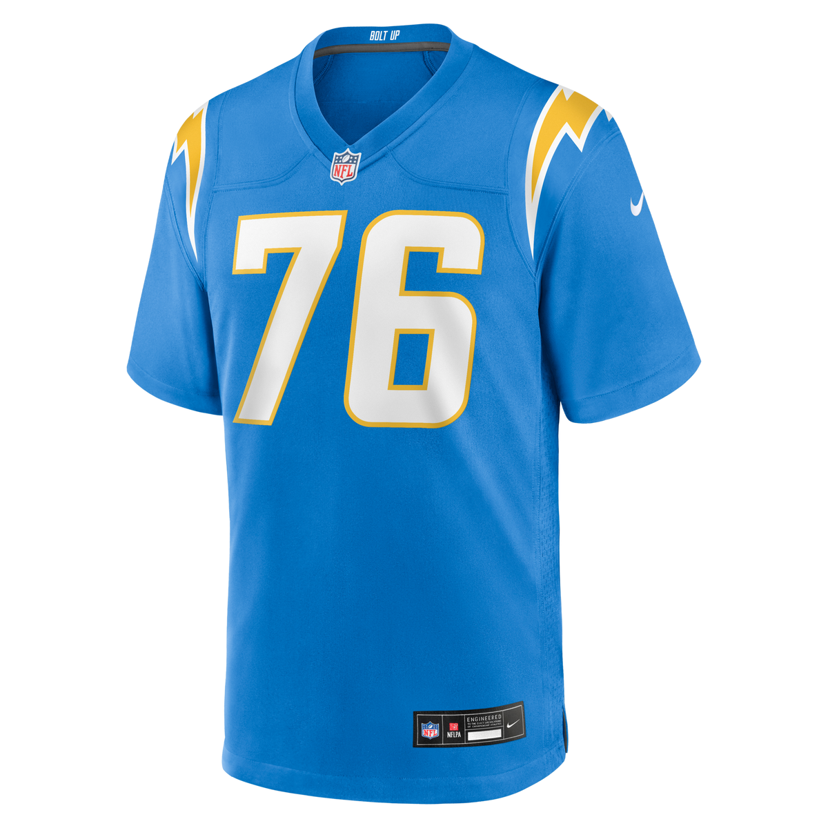 Los Angeles Chargers Joe Alt Powder Blue Player Game Jersey product image 2, provided for visual reference and product