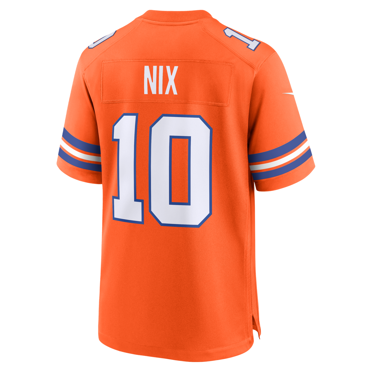 Denver Broncos Bo Nix Orange Mile High Collection 1977 Throwback Player Game Jersey product image 3, provided for visual