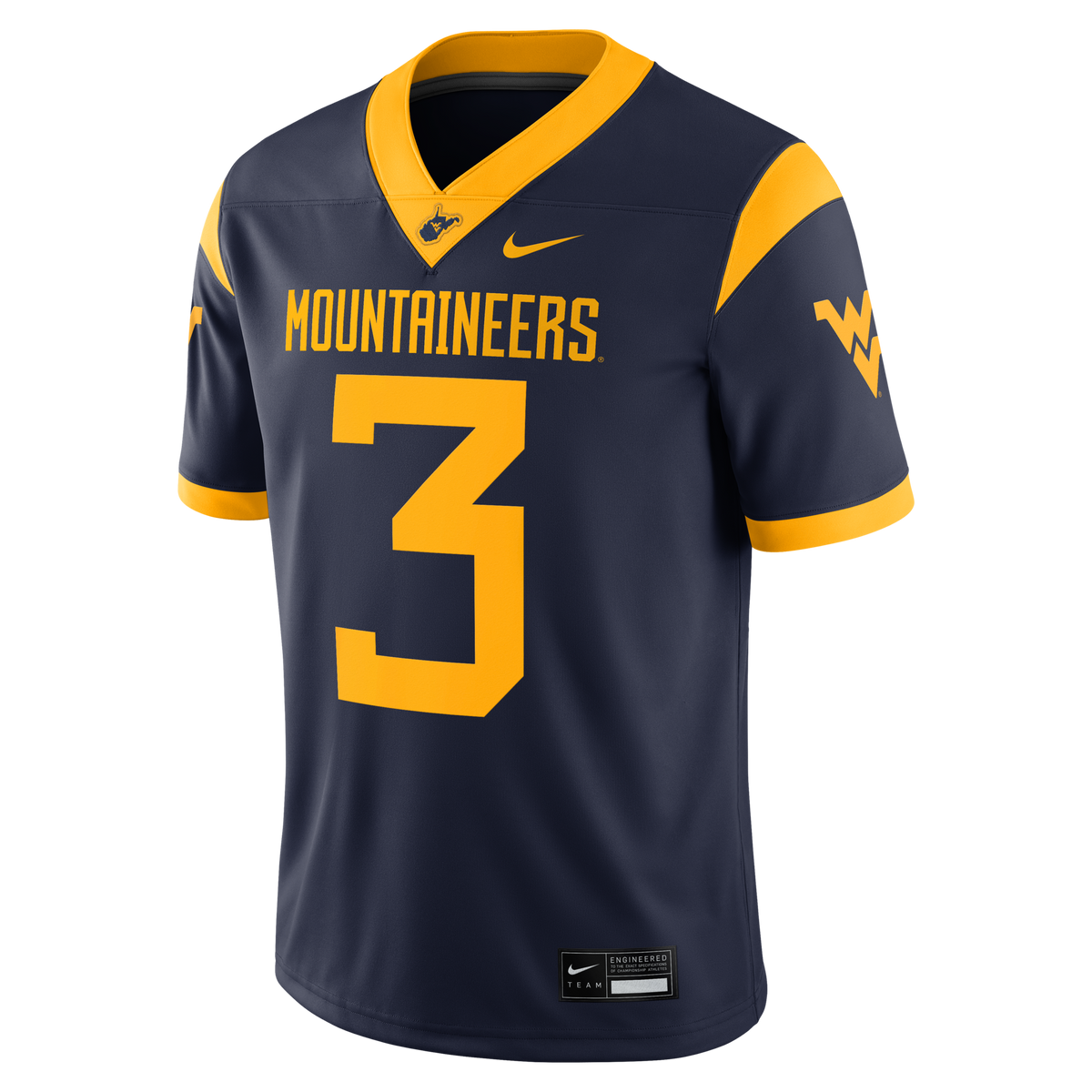 Michael Hawkins Jr. West Virginia Mountaineers Game Football Jersey - Navy product image 3, provided for visual reference