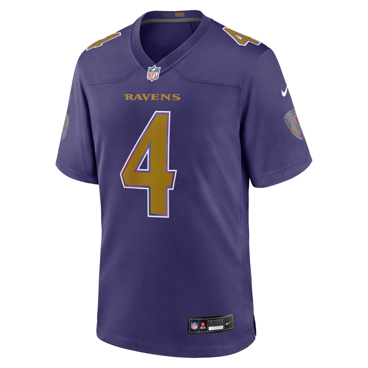 Baltimore Ravens Zay Flowers Purple Alternate Game Jersey product image 3, provided for visual reference and product detail
