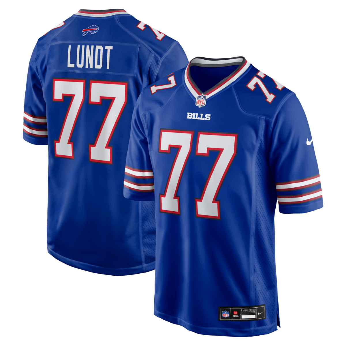Buffalo Bills Chase Lundt Royal Team Game Jersey product image 1, provided for visual reference and product detail review