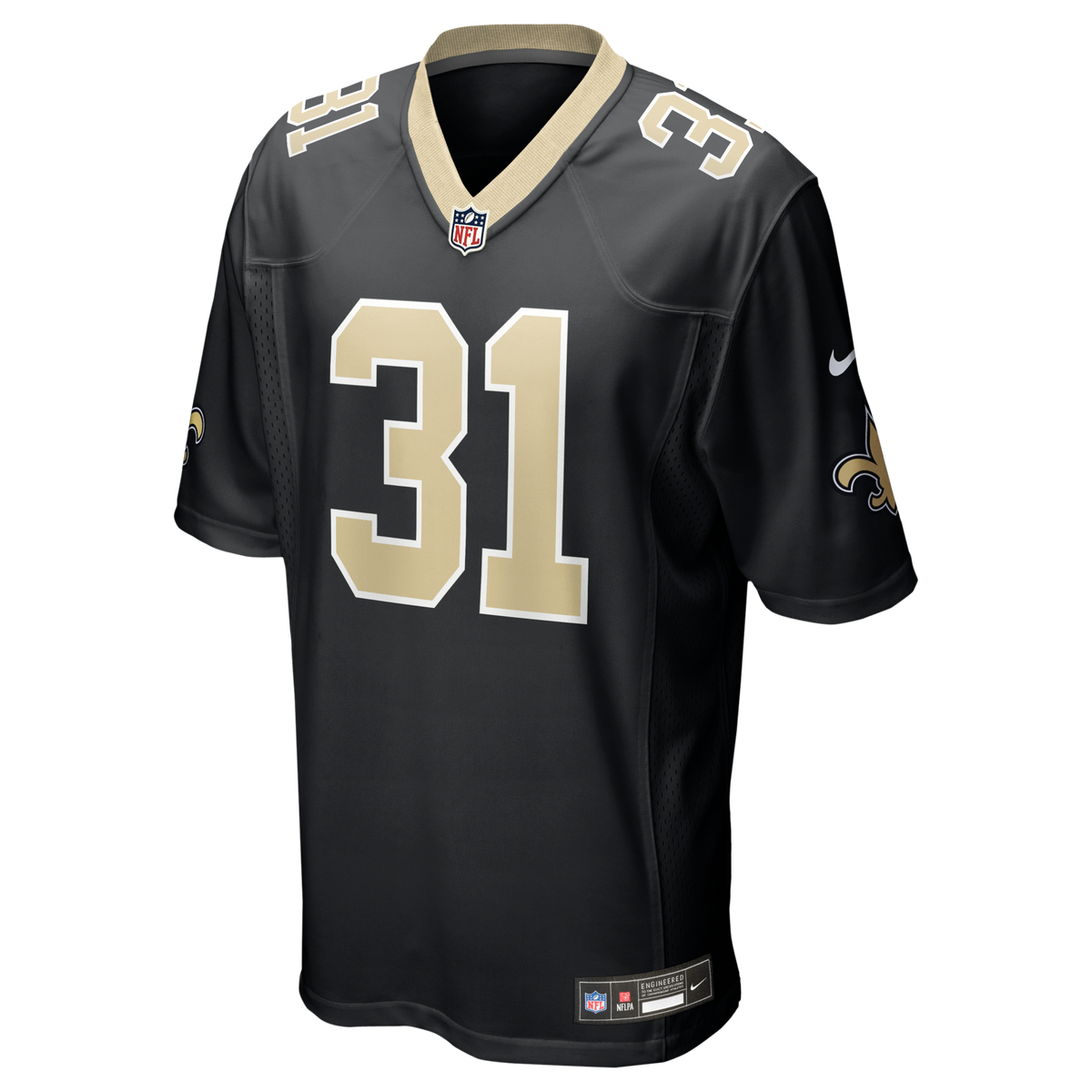 New Orleans Saints Jordan Howden Black Team Game Jersey product image 2, provided for visual reference and product detail
