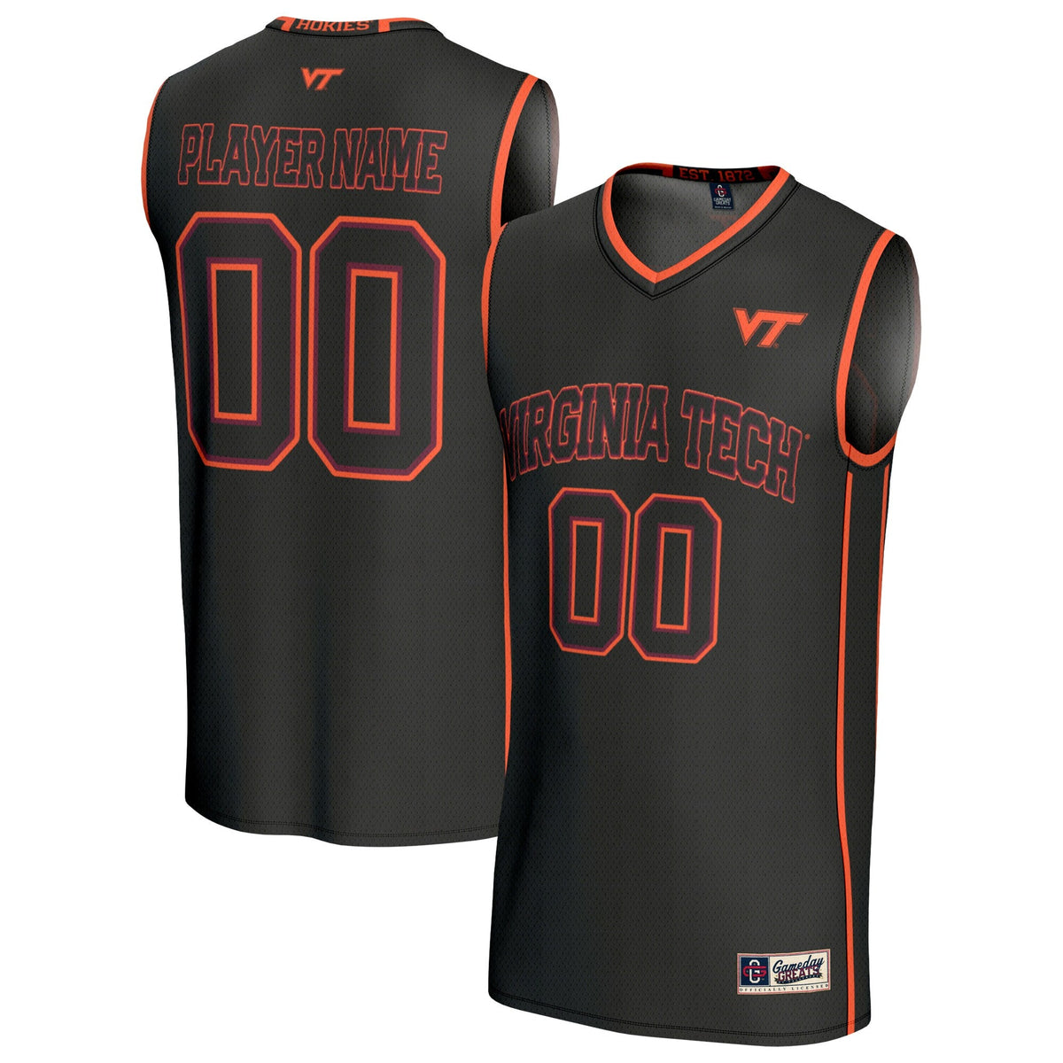Virginia Tech Hokies Lightweight Collegiate Basketball NIL Pick-A-Player Fashion Jersey - Black product image 2, provided