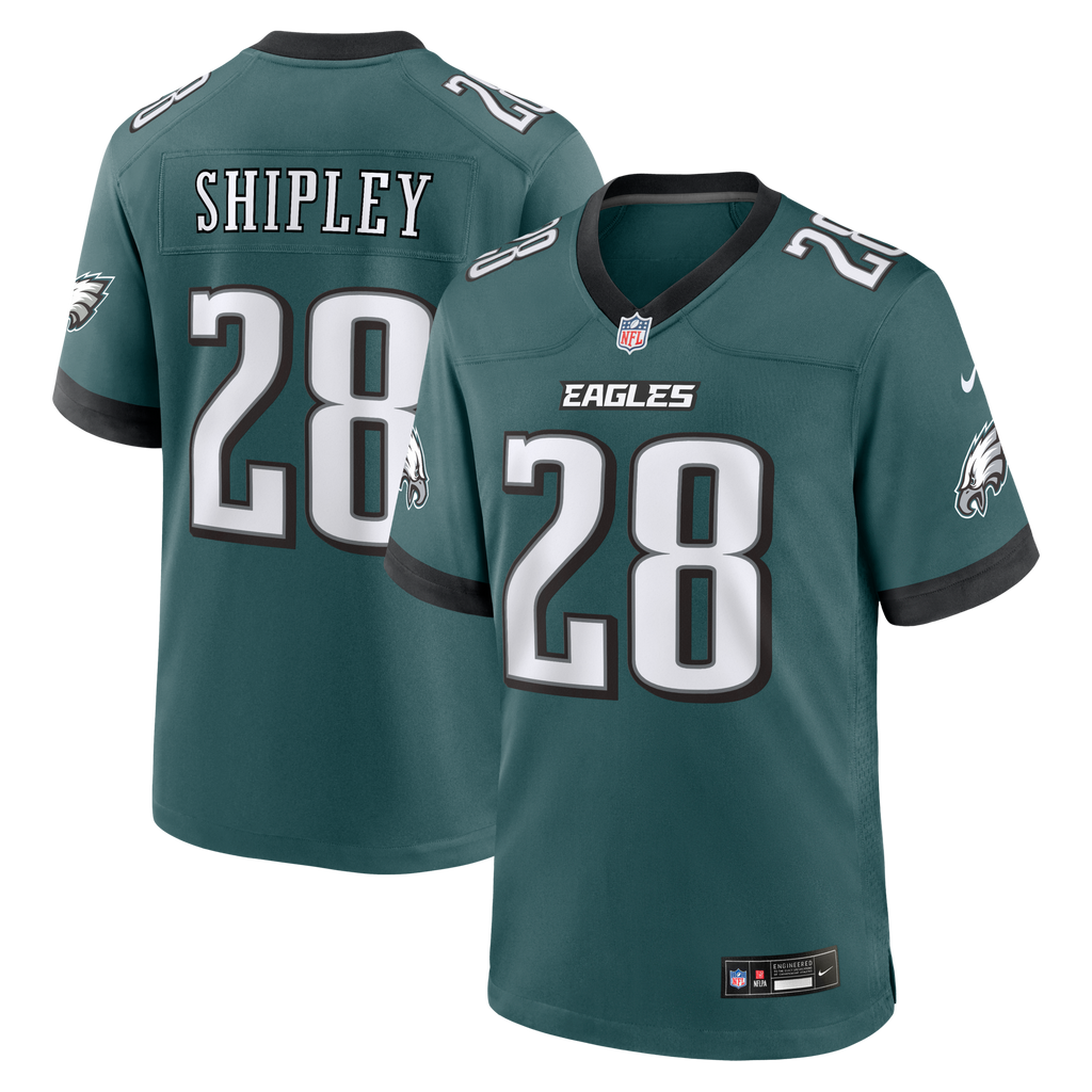 Philadelphia Eagles Will Shipley Midnight Green Team Game Jersey product image 2, provided for visual reference and product