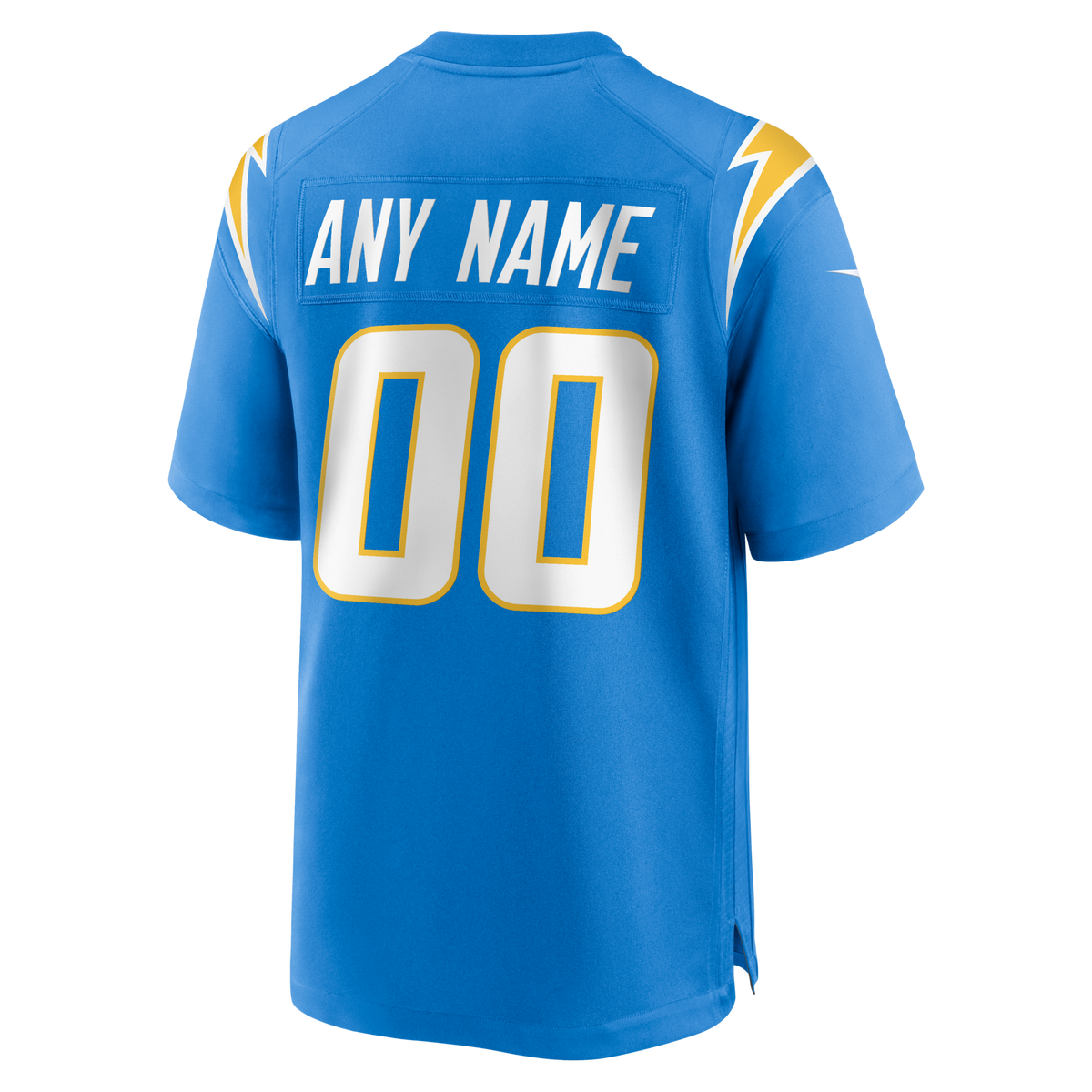 Los Angeles Chargers Powder Blue Custom Game Jersey product image 4, provided for visual reference and product detail review