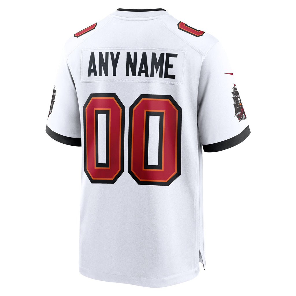 White Tampa Bay Buccaneers White Custom Game Jersey product image 4, provided for visual reference and product detail review