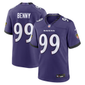 Baltimore Ravens Rayshaun Benny Purple Team Game Jersey product image 1, provided for visual reference and product detail