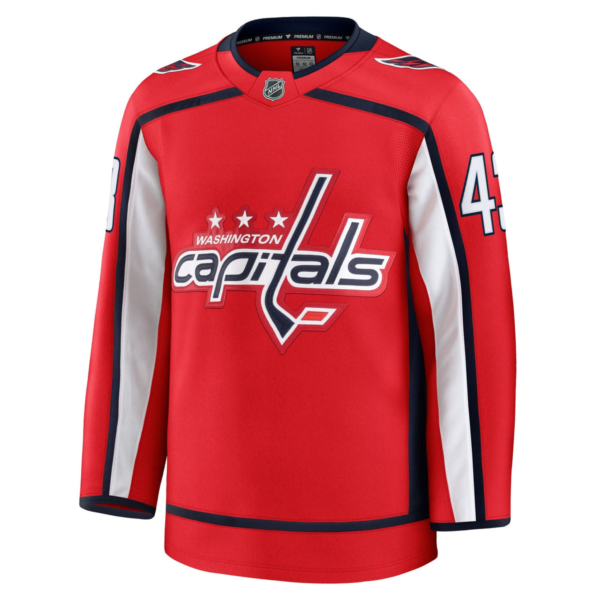 Washington Capitals Tom Wilson Red Home Premium Jersey product image 3, provided for visual reference and product detail