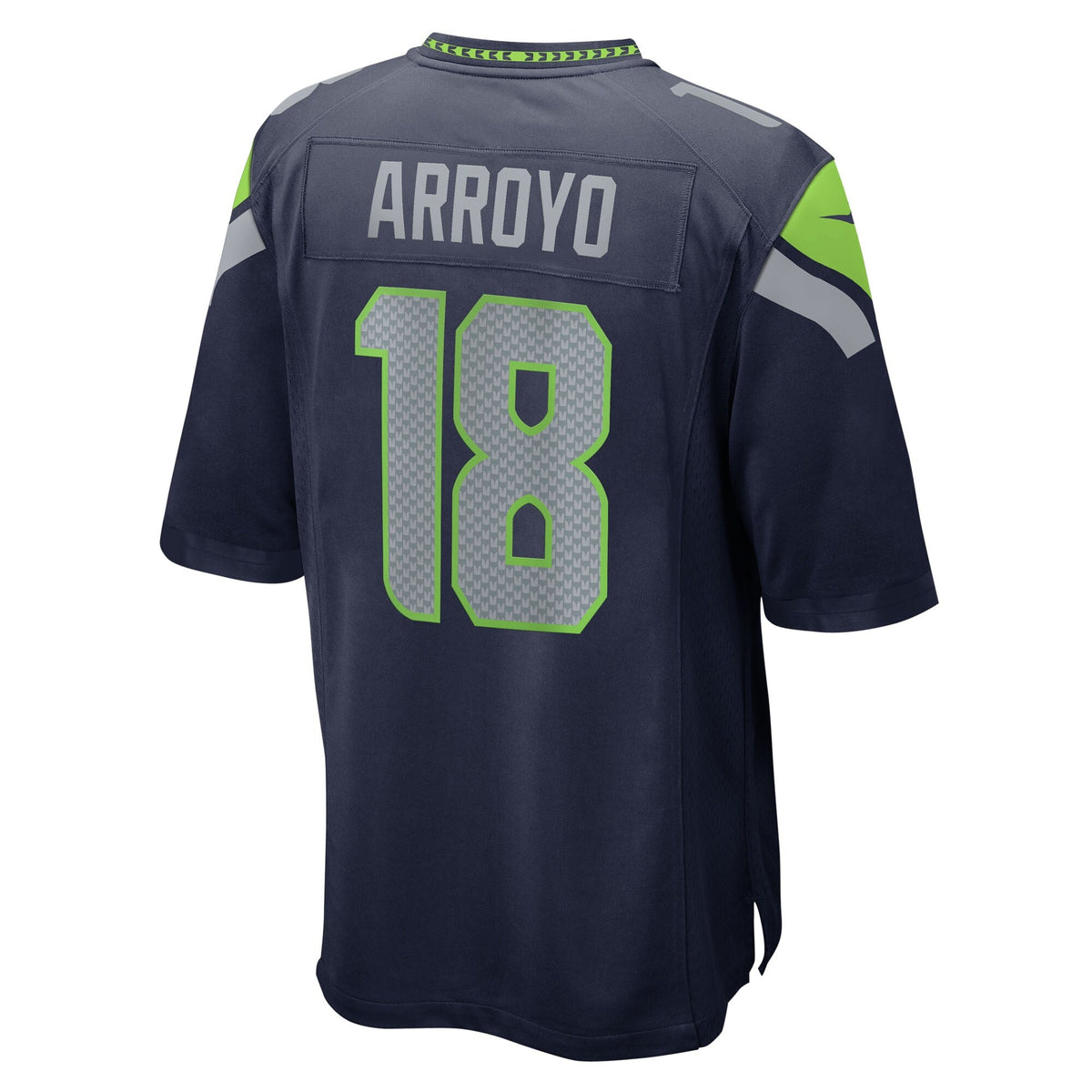 Seattle Seahawks Elijah Arroyo College Navy Team Game Jersey product image 4, provided for visual reference and product