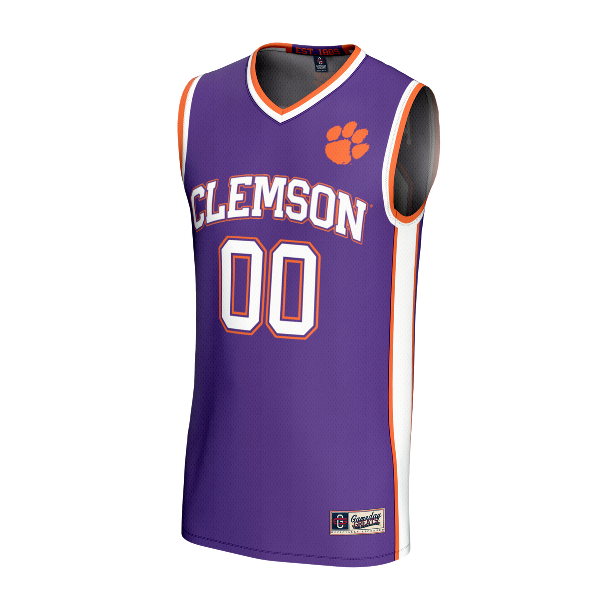 Clemson Tigers Lightweight Collegiate Basketball NIL Pick-A-Player Fashion Jersey - Purple product image 3, provided for