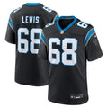 Carolina Panthers Damien Lewis Black Game Jersey product image 1, provided for visual reference and product detail review