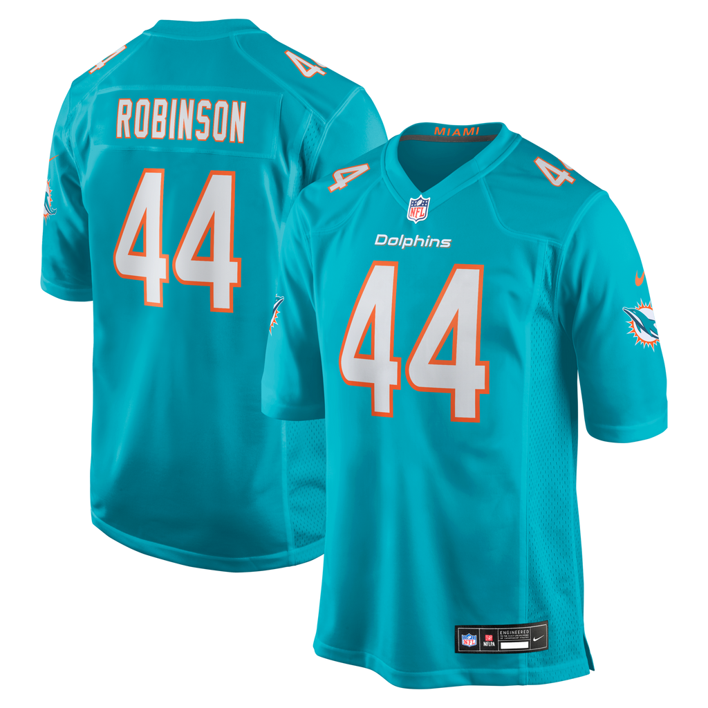 Miami Dolphins Chop Robinson Aqua Game Jersey product image 1, provided for visual reference and product detail review