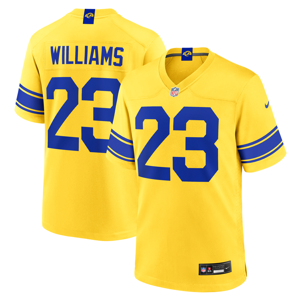 Los Angeles Rams Kyren Williams Classic Sol Game Jersey product image 2, provided for visual reference and product detail