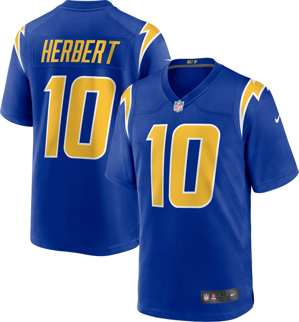 Los Angeles Chargers Justin Herbert Royal Alternate Game Jersey product image 2, provided for visual reference and product