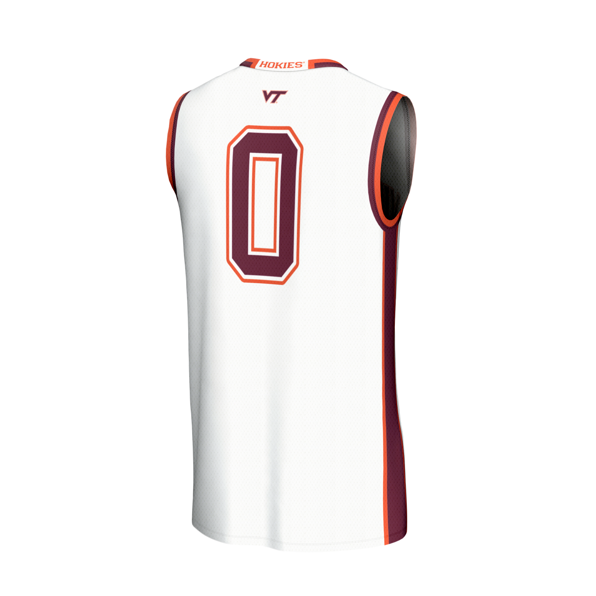 #0Virginia Tech Hokies Lightweight Collegiate Basketball Fashion Jersey - White product image 4, provided for visual