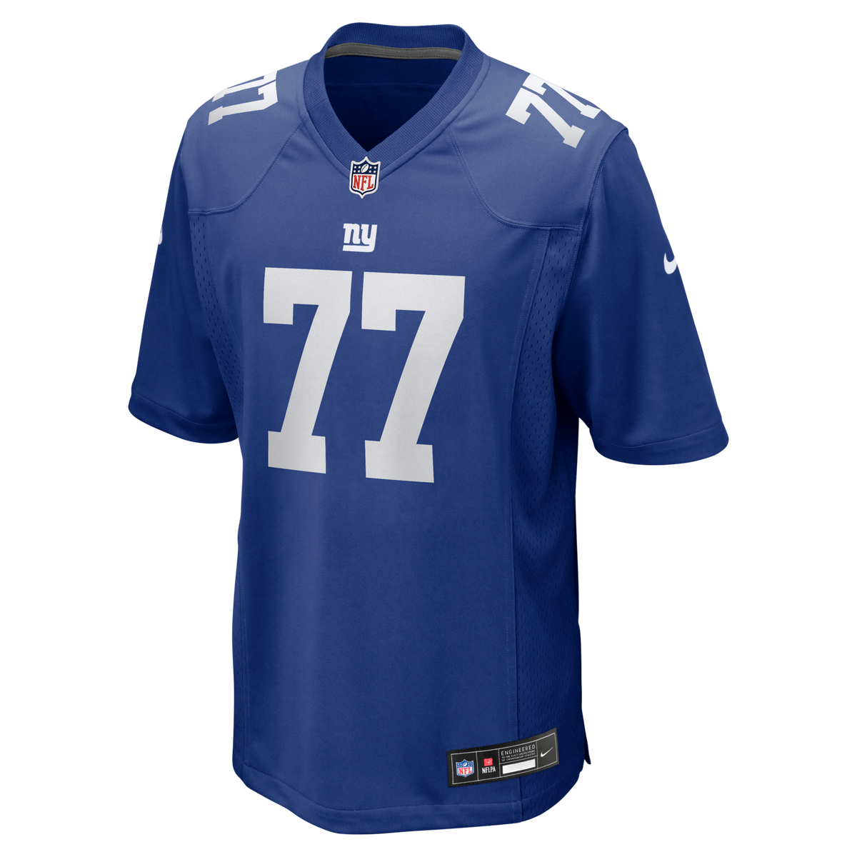 New York Giants Daniel Faalele Royal Team Game Jersey product image 2, provided for visual reference and product detail