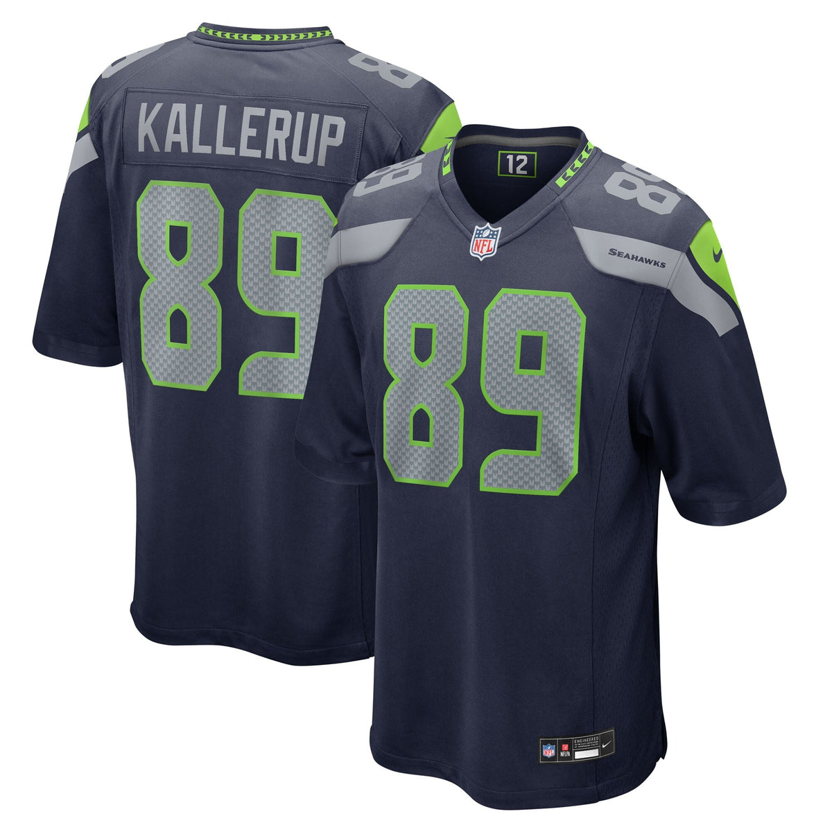 Seattle Seahawks Nick Kallerup College Navy Team Game Jersey product image 2, provided for visual reference and product