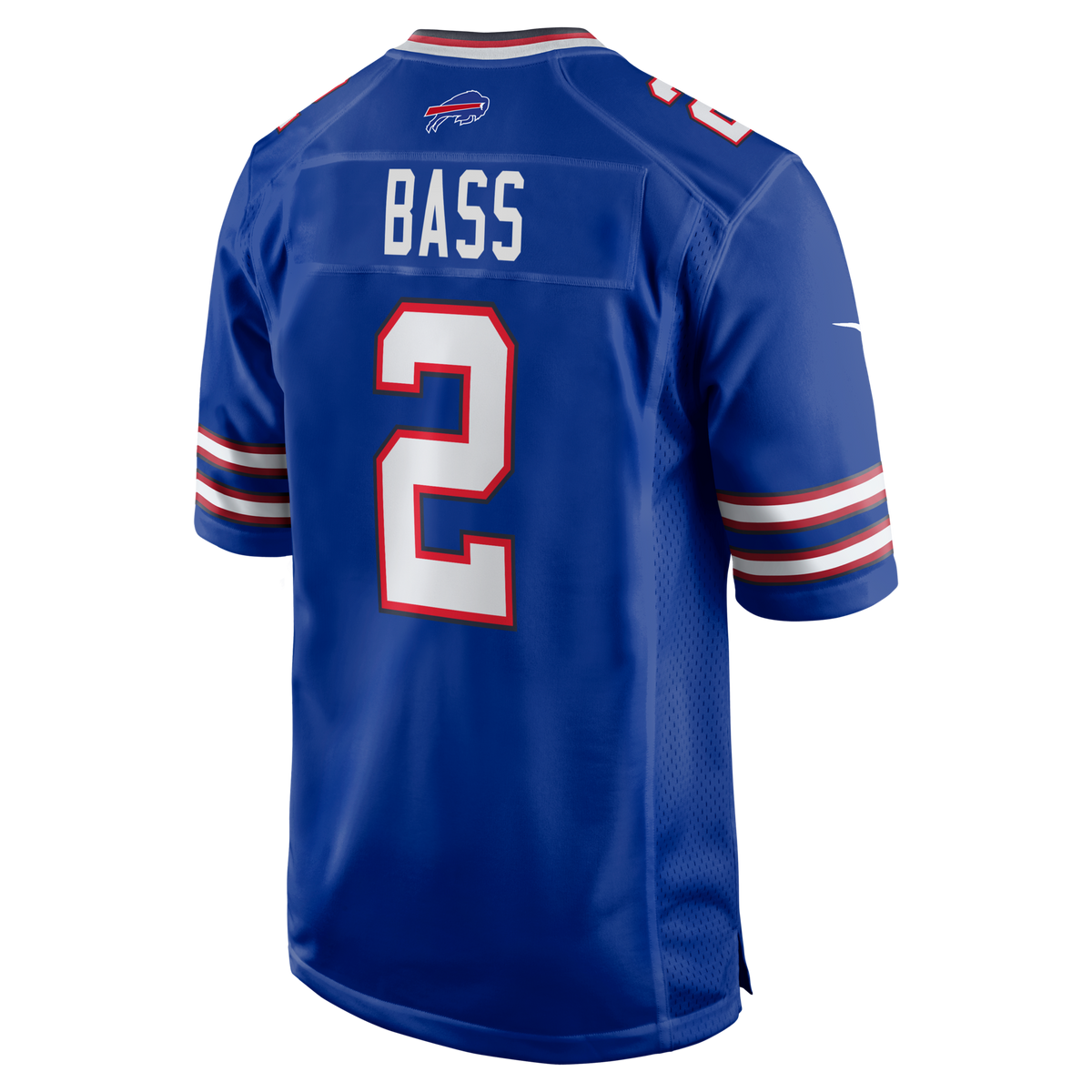 Buffalo Bills Tyler Bass Royal Game Player Jersey product image 3, provided for visual reference and product detail review