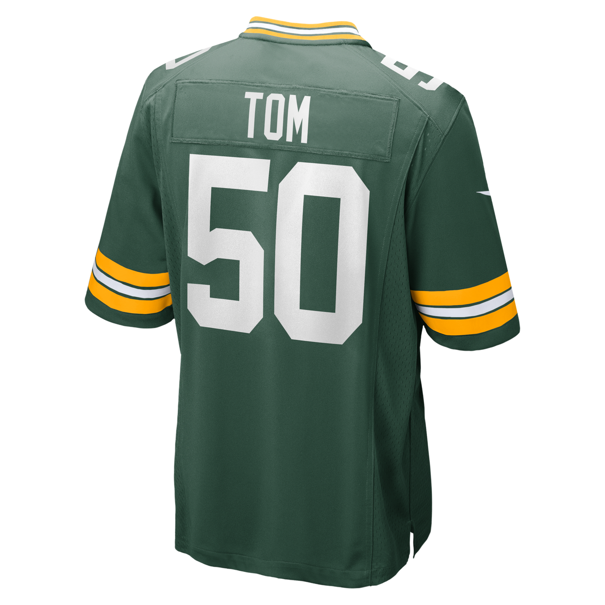 Green Bay Packers Zach Tom Green Game Player Jersey product image 3, provided for visual reference and product detail review