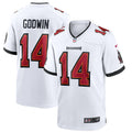 Tampa Bay Buccaneers Chris Godwin White Game Jersey product image 1, provided for visual reference and product detail review