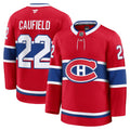 Montreal Canadiens Cole Caufield Red Home Premium Jersey product image 1, provided for visual reference and product detail