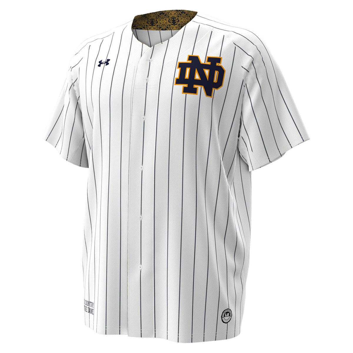 Notre Dame Fighting Irish Replica Baseball Jersey - White product image 3, provided for visual reference and product detail