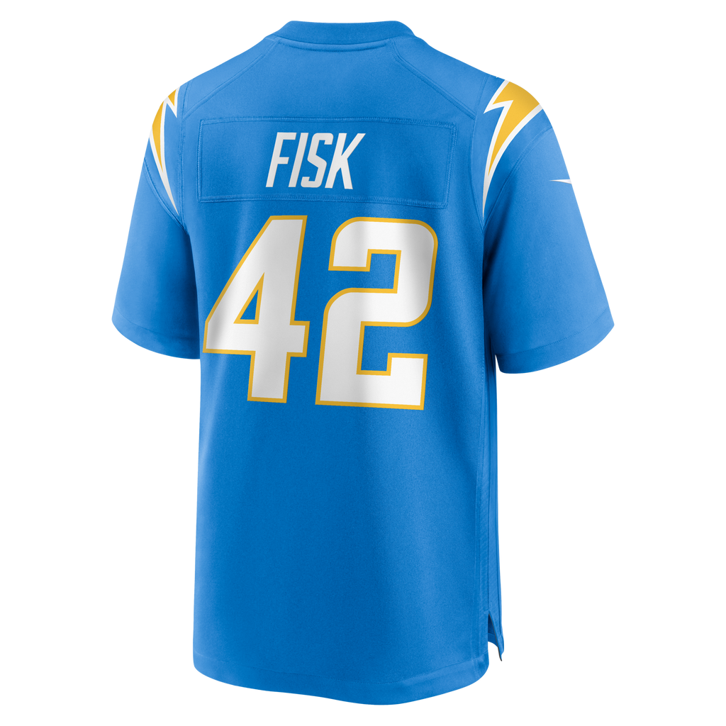 Los Angeles Chargers Tucker Fisk Powder Blue Team Game Jersey product image 3, provided for visual reference and product